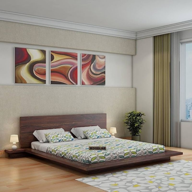 Contemporary Queen Size Low Height Bed