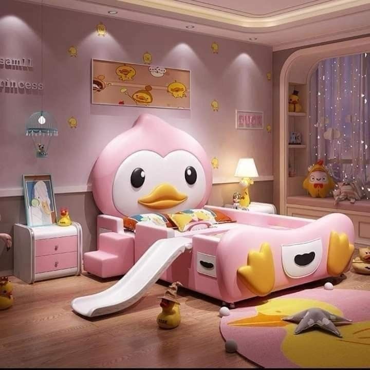 Kids Single Bed with Cartoon Headboard