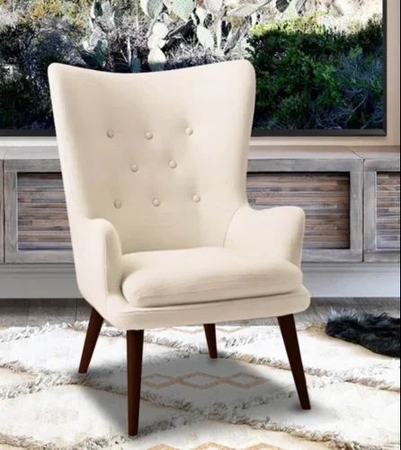 Lounge Chair Upholstered with Wooden Legs