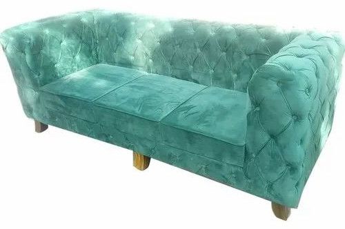Modern 3 Seater Velvet Sofa, Color : Green