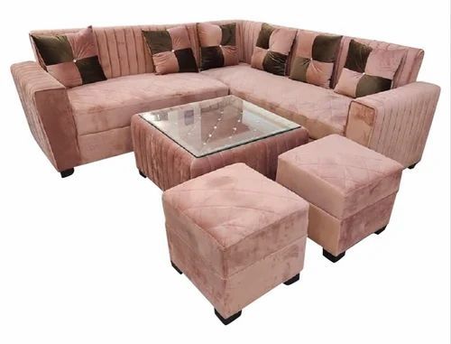 Sectional L Shaped Sofa with Ottoman