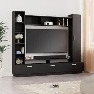 Wall Mounted TV Unit with Open Shelves