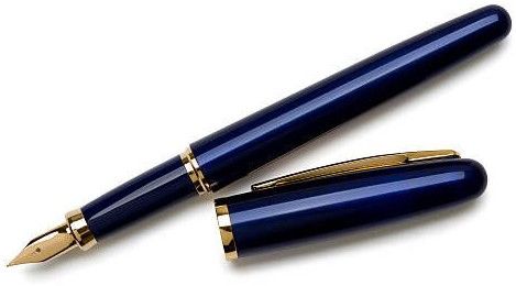 Blue Fountain Pen with Ink Cartridges