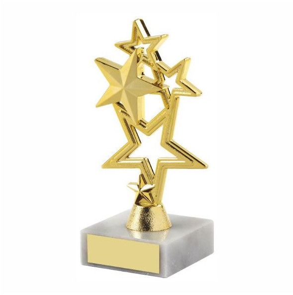Golden Star Shield Trophy with Marble Base