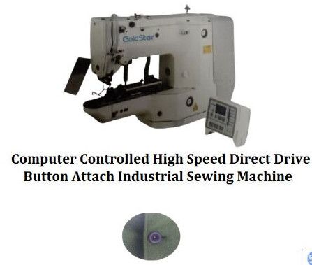 Computer Controlled High Speed Direct Drive Button Attach Industrial Sewing Machine