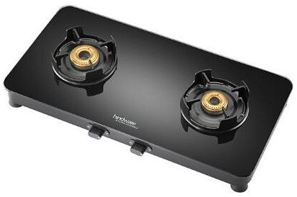 Cooktop Alverio 2b 8mm Thick Toughened Glass Brass Burners