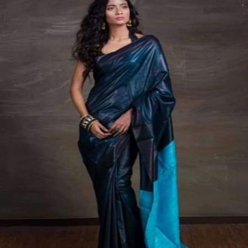 Hand Woven Tasar Staple Silk Saree Traditional Events Ethnic