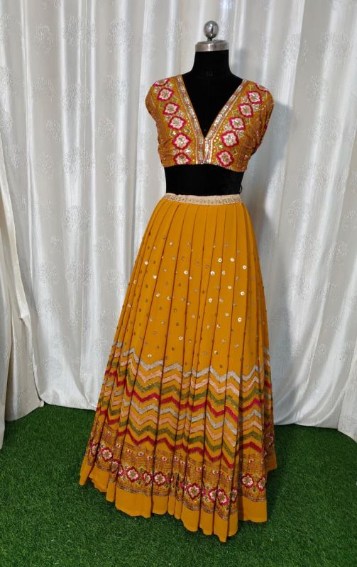 Georgette Multi Sequence Embroidery Fabric