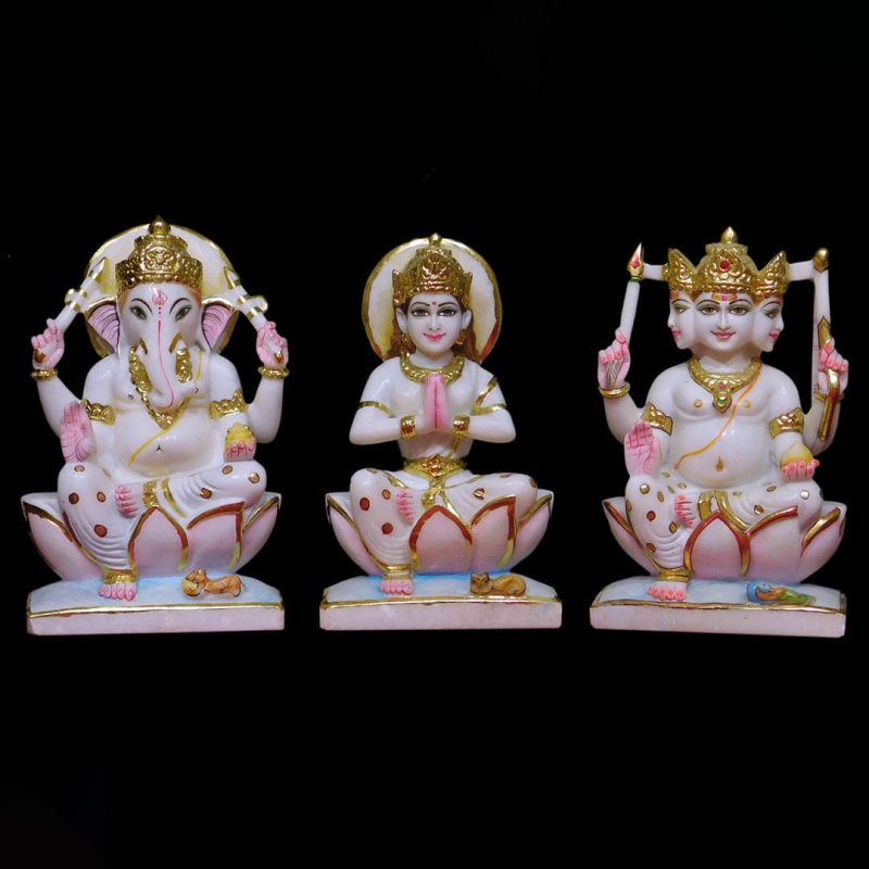 Multicolor Shiv Parivar Marble Statue