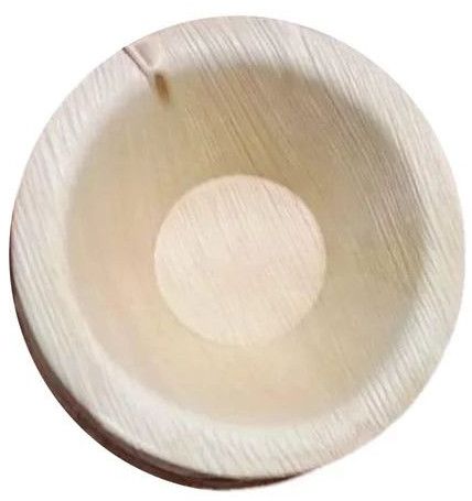 100ml Round Areca Leaf Bowl, Color : Light Brown 4 Inch