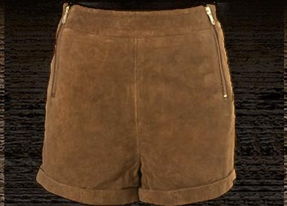 Brown Seude Shorts