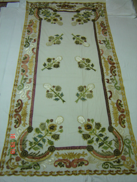Nett with multi color velvet patch work curtain size 150x300