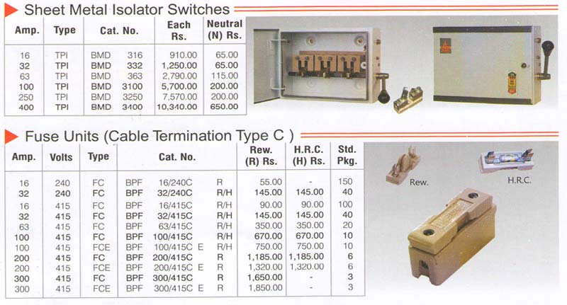 Sheet Metal Isolator Switches