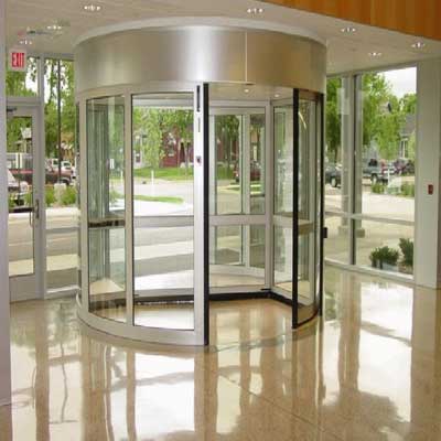 Rectangular Glass Revolving Doors, for Hotel, Office, Restaurant, Feature : Crack Proof