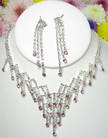 Pink Saphire Necklace Set