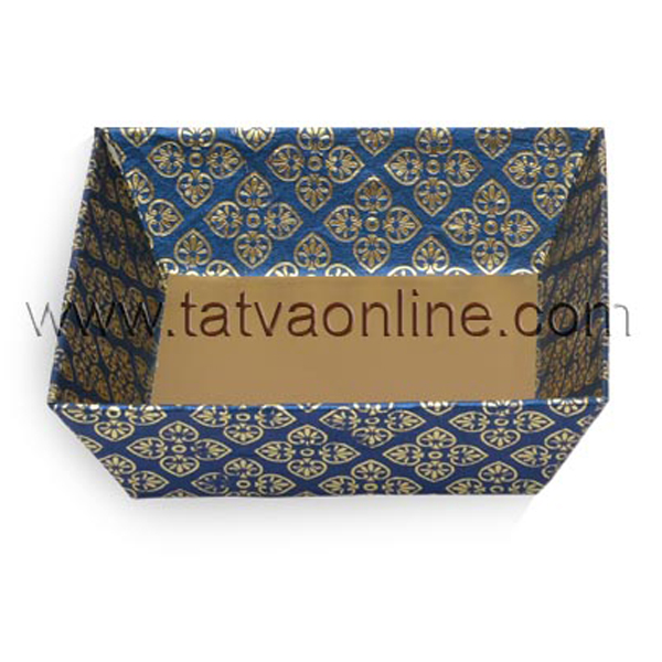 Tatva Premium Handmade Paper Decorative Hamper Basket, Color : Peacock Blue