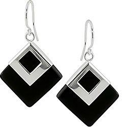 Black onyx 925 silver earrings
