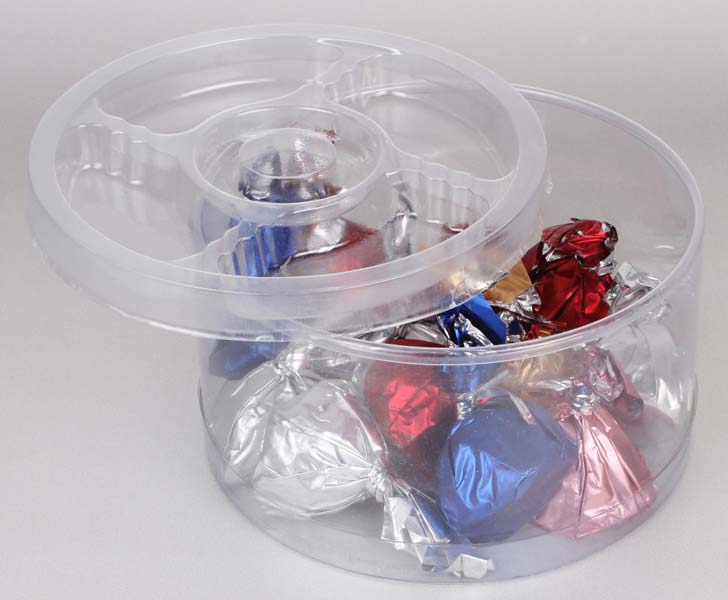 transparent round curling box