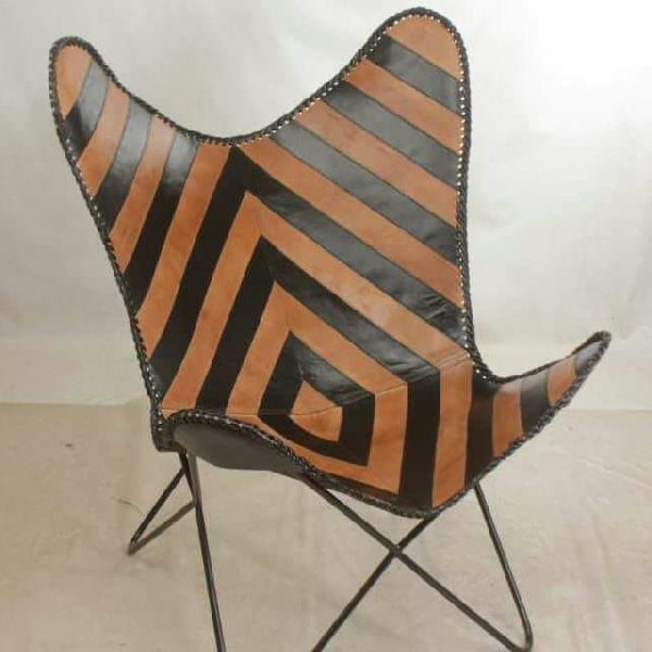 Friends Craft Iron Leather Butterlfly Chair, for Sitting
