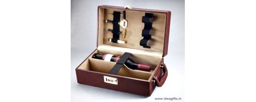 leather wine box
