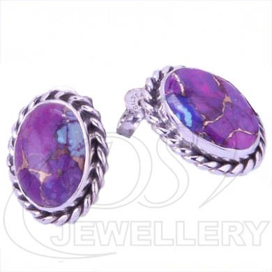 Purple Turquoise Gems Earring