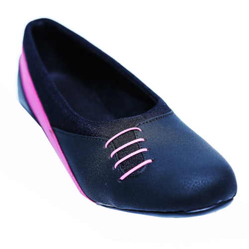 Ladies Belly Shoes, Color : pink + black