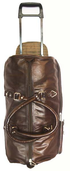 Leather Trolley Duffle Bag