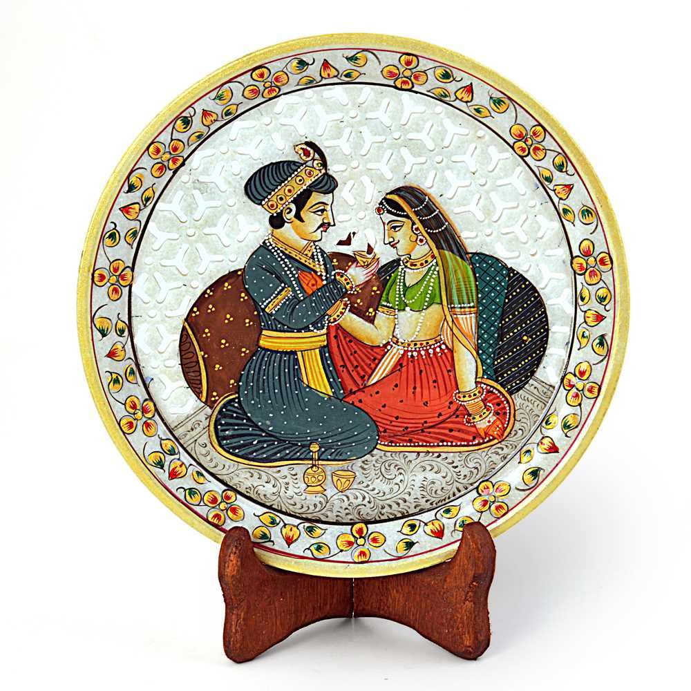 Akbar Jodha Gold Meenakari Marble Painting Plate at best price in Jaipur  Rajasthan from Sunshine | ID:1129167