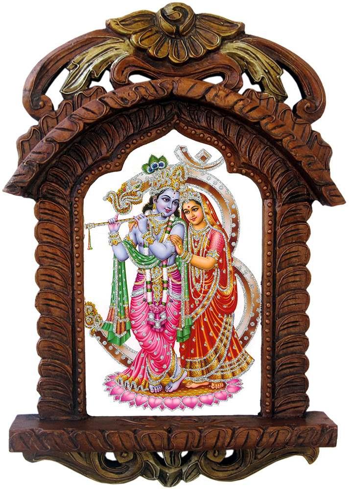 Rajasthani Designer Wooden Radha-Krishna Jharokha 435