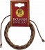 Roman Brown Leather Plaited Bracelet