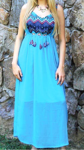 Aztec Printed Maxi Dress