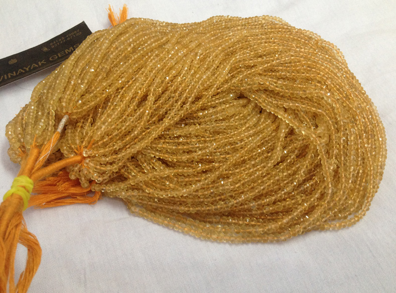 Citrine Faceted Rondelle Beads