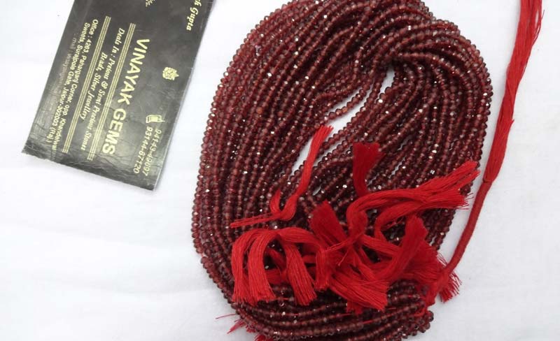 Garnet Cut Rondelle Beads
