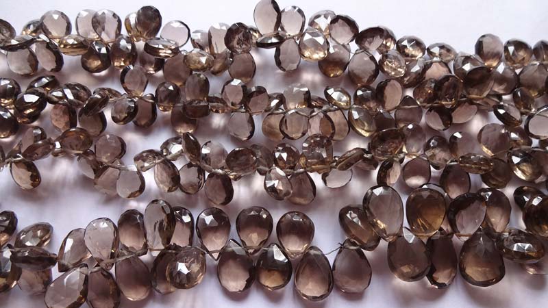 Smoky Pear Shaped Gemstone Beads