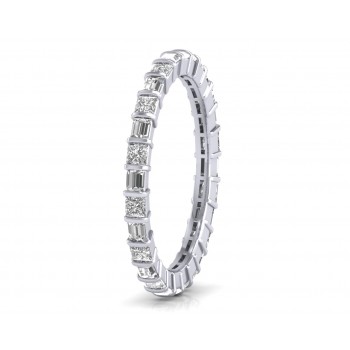 Baguette and Princess Wedding Ring