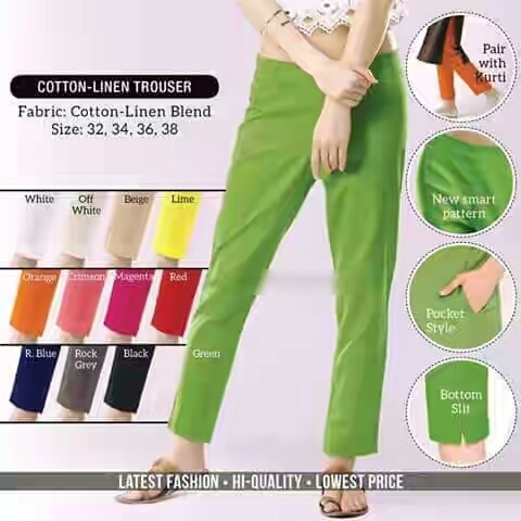 Wide Leg Pants for Womens Cotton Linen Trousers India  Ubuy