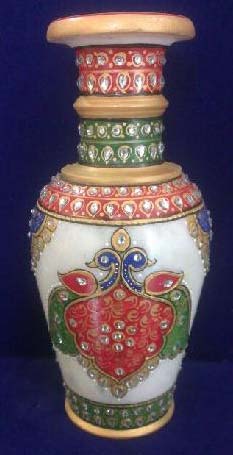 Pankaj Mirror Mirror Marble Decorative Pot, Color : Multiple