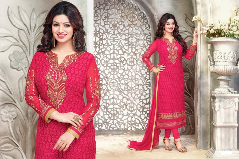 Ayesha Takia Dark Pink Color Straight Suit-563