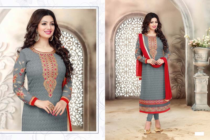 Ayesha Takia Gray Color Straight Suit-563