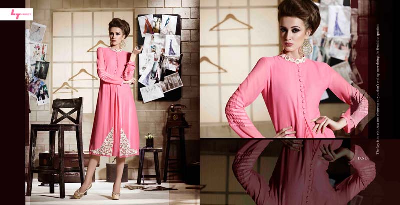 Embroidered Western Pink Color Kurtis-562