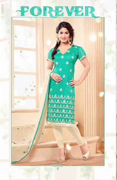 Turquoise Color Churidar Suits