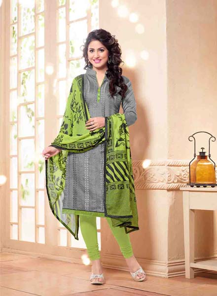 Green Color Churidar Suits