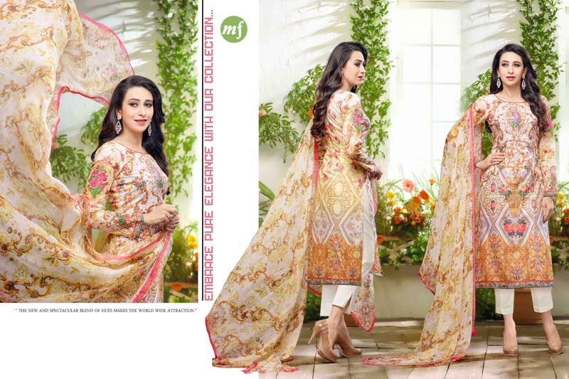 Karishma Kapoor Apricot Color Printed Suit