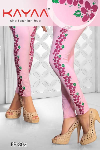 Pink Velly Side Peinted  Lycra Legging