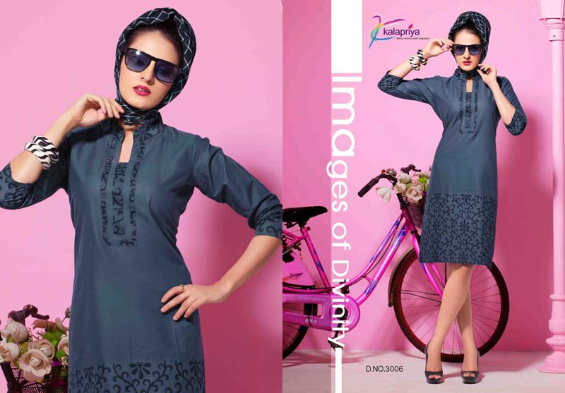 Readymade Gray color Lawn Cotton Western Kurti