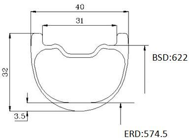 New 29er Carbon Mtb Rims 40mm Width Depth Section
