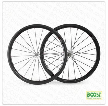 Clincher Carbon Road Bicycle Wheelset