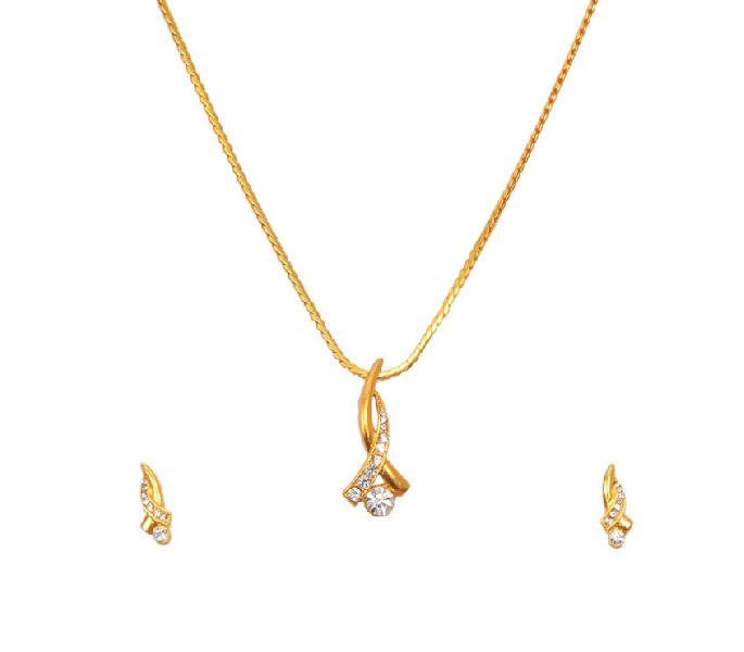 Jack Jewels Double Cross Diamond Gold Plated Pendant