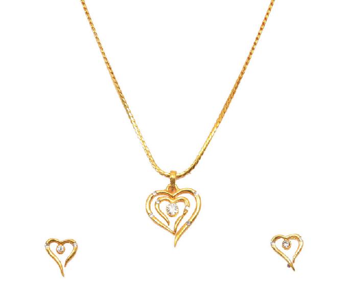 Double Heart Gold Plated Pendant