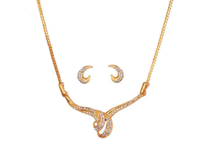 Jack Jewels Gold Plated Arched Necklace, Gender : Female